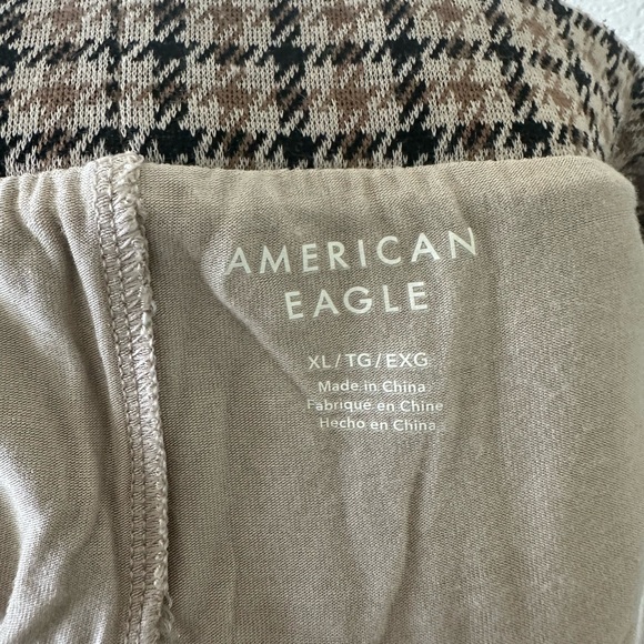 American Eagle Houndstooth Pleated Mini Skirt Women’s XL Brown Black - Picture 4 of 5